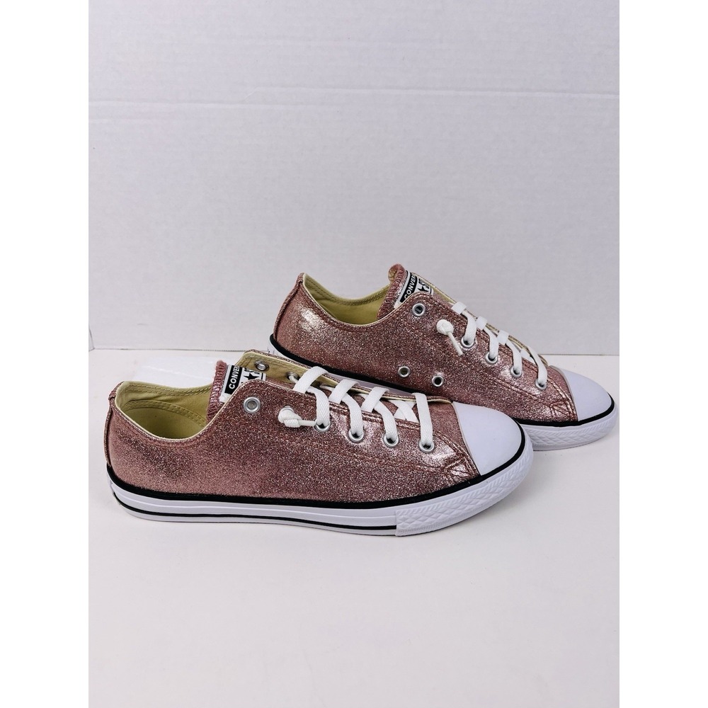 Converse Low Top Glitter Sneakers in Rose Gold - Picture 2 of 7